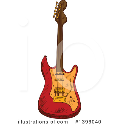 Electric Guitar Clipart #1396040 by Vector Tradition SM