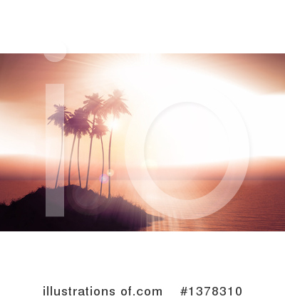 Tropical Sunset Clipart #1378310 by KJ Pargeter