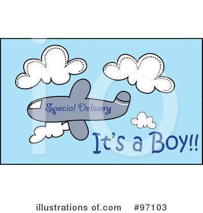 Royalty-Free (RF) Its A Boy Clipart Illustration by Pams Clipart - Stock Sample #97103