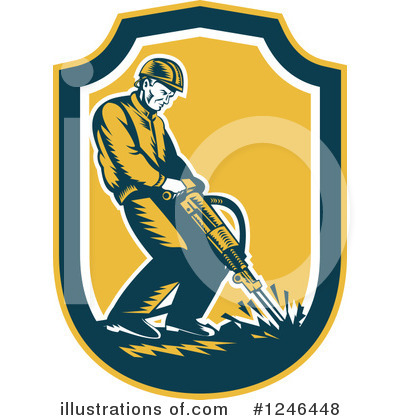 Royalty-Free (RF) Jackhammer Clipart Illustration by patrimonio - Stock Sample #1246448