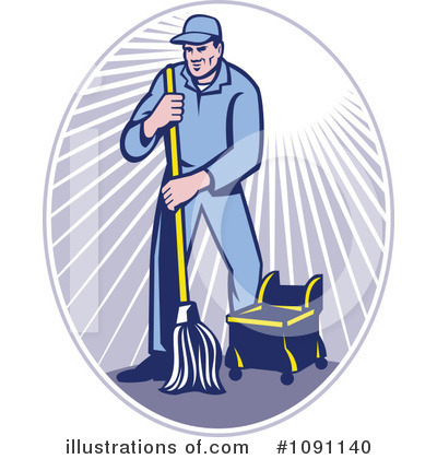 Royalty-Free (RF) Janitor Clipart Illustration by patrimonio - Stock Sample #1091140