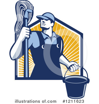 Royalty-Free (RF) Janitor Clipart Illustration by patrimonio - Stock Sample #1211623