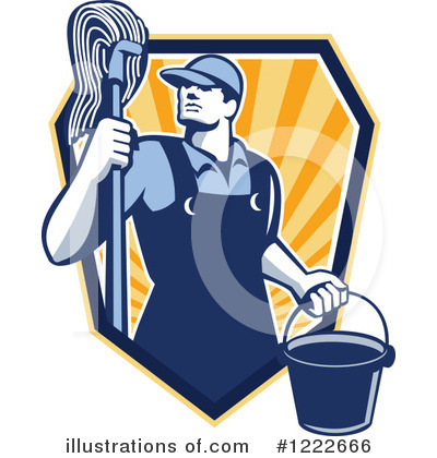 Royalty-Free (RF) Janitor Clipart Illustration by patrimonio - Stock Sample #1222666
