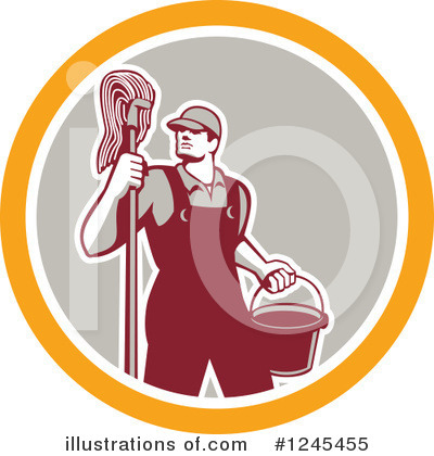 Royalty-Free (RF) Janitor Clipart Illustration by patrimonio - Stock Sample #1245455