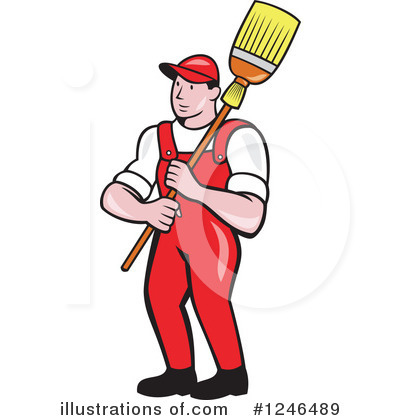 Royalty-Free (RF) Janitor Clipart Illustration by patrimonio - Stock Sample #1246489