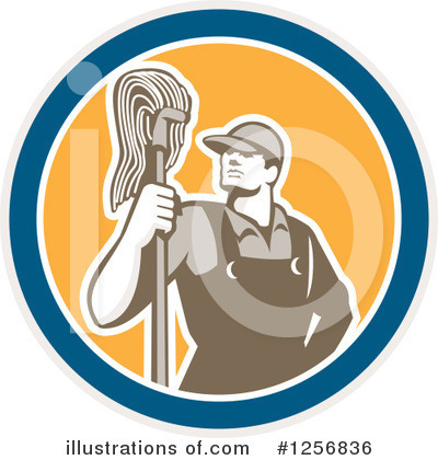 Royalty-Free (RF) Janitor Clipart Illustration by patrimonio - Stock Sample #1256836