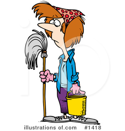 Royalty-Free (RF) Janitor Clipart Illustration by toonaday - Stock Sample #1418