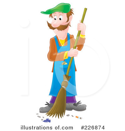 Royalty-Free (RF) Janitor Clipart Illustration by Alex Bannykh - Stock Sample #226874