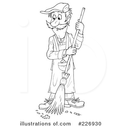 Royalty-Free (RF) Janitor Clipart Illustration by Alex Bannykh - Stock Sample #226930