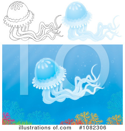 Jellyfish Clipart #1082306 by Alex Bannykh