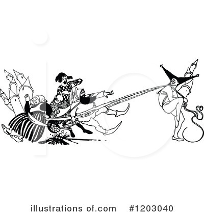 Royalty-Free (RF) Jester Clipart Illustration by Prawny Vintage - Stock Sample #1203040
