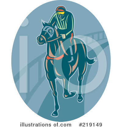 Royalty-Free (RF) Jockey Clipart Illustration by patrimonio - Stock Sample #219149