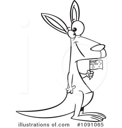 Royalty-Free (RF) Kangaroo Clipart Illustration by toonaday - Stock Sample #1091065