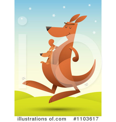Royalty-Free (RF) Kangaroo Clipart Illustration by Qiun - Stock Sample #1103617