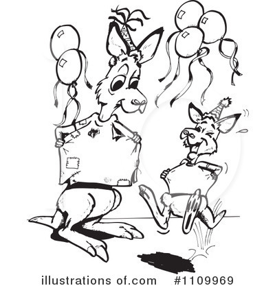 Royalty-Free (RF) Kangaroo Clipart Illustration by Dennis Holmes Designs - Stock Sample #1109969