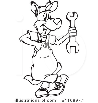 Royalty-Free (RF) Kangaroo Clipart Illustration by Dennis Holmes Designs - Stock Sample #1109977