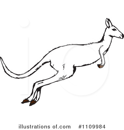 Royalty-Free (RF) Kangaroo Clipart Illustration by Dennis Holmes Designs - Stock Sample #1109984