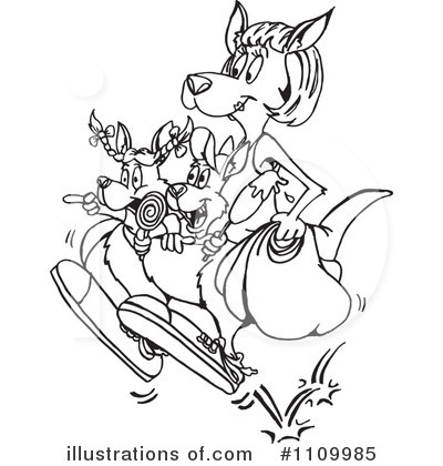 Royalty-Free (RF) Kangaroo Clipart Illustration by Dennis Holmes Designs - Stock Sample #1109985