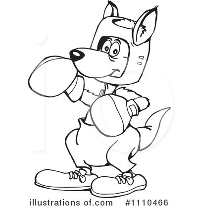 Royalty-Free (RF) Kangaroo Clipart Illustration by Dennis Holmes Designs - Stock Sample #1110466