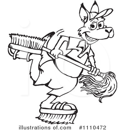 Royalty-Free (RF) Kangaroo Clipart Illustration by Dennis Holmes Designs - Stock Sample #1110472