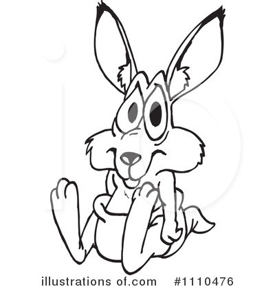 Royalty-Free (RF) Kangaroo Clipart Illustration by Dennis Holmes Designs - Stock Sample #1110476