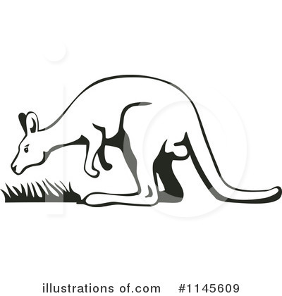 Royalty-Free (RF) Kangaroo Clipart Illustration by patrimonio - Stock Sample #1145609