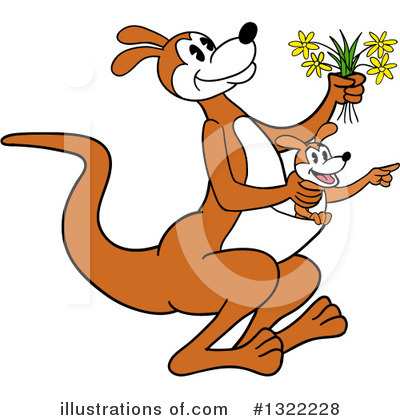 Royalty-Free (RF) Kangaroo Clipart Illustration by LaffToon - Stock Sample #1322228