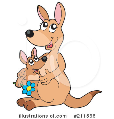 Royalty-Free (RF) Kangaroo Clipart Illustration by visekart - Stock Sample #211566