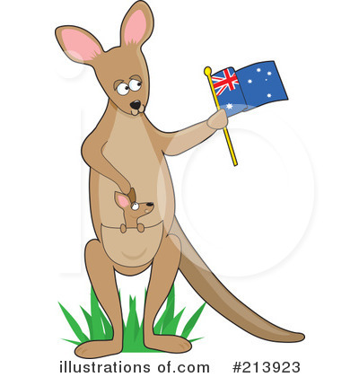 Royalty-Free (RF) Kangaroo Clipart Illustration by Maria Bell - Stock Sample #213923