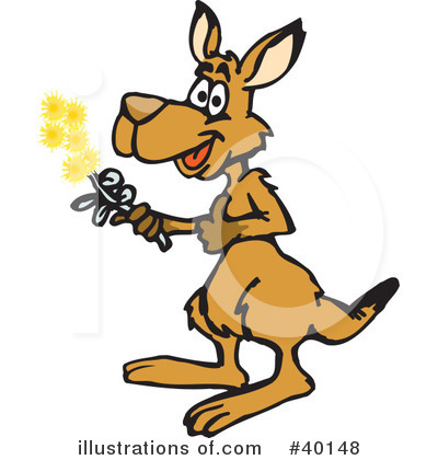 Royalty-Free (RF) Kangaroo Clipart Illustration by Dennis Holmes Designs - Stock Sample #40148