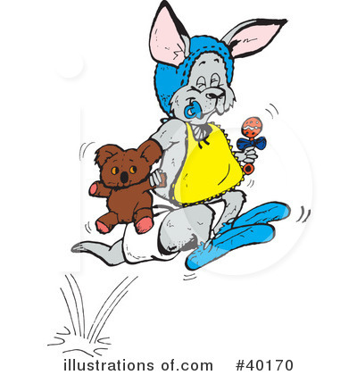 Royalty-Free (RF) Kangaroo Clipart Illustration by Dennis Holmes Designs - Stock Sample #40170