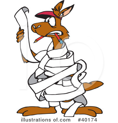 Royalty-Free (RF) Kangaroo Clipart Illustration by Dennis Holmes Designs - Stock Sample #40174