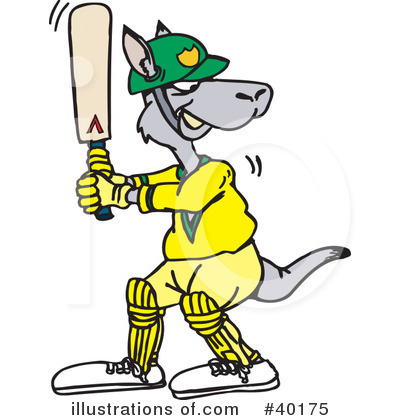 Cricketer Clipart #40175 by Dennis Holmes Designs