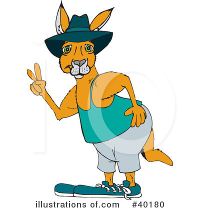 Royalty-Free (RF) Kangaroo Clipart Illustration by Dennis Holmes Designs - Stock Sample #40180