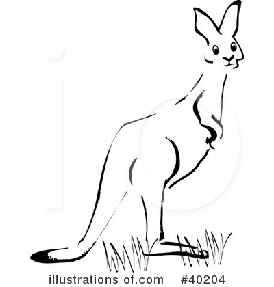 Royalty-Free (RF) Kangaroo Clipart Illustration by Dennis Holmes Designs - Stock Sample #40204