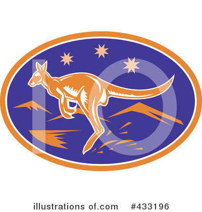 Royalty-Free (RF) Kangaroo Clipart Illustration by patrimonio - Stock Sample #433196