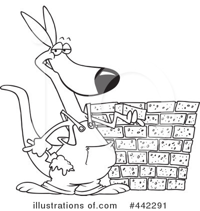 Royalty-Free (RF) Kangaroo Clipart Illustration by toonaday - Stock Sample #442291