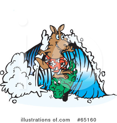 Royalty-Free (RF) Kangaroo Clipart Illustration by Dennis Holmes Designs - Stock Sample #65160