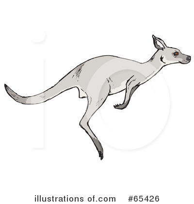 Royalty-Free (RF) Kangaroo Clipart Illustration by Dennis Holmes Designs - Stock Sample #65426