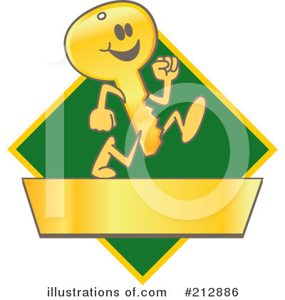 Royalty-Free (RF) Key Mascot Clipart Illustration by Mascot Junction - Stock Sample #212886
