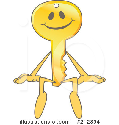 Royalty-Free (RF) Key Mascot Clipart Illustration by Mascot Junction - Stock Sample #212894