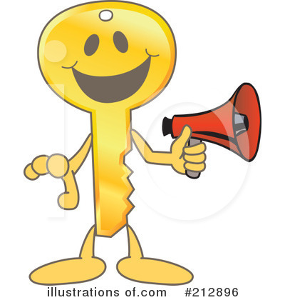 Royalty-Free (RF) Key Mascot Clipart Illustration by Mascot Junction - Stock Sample #212896