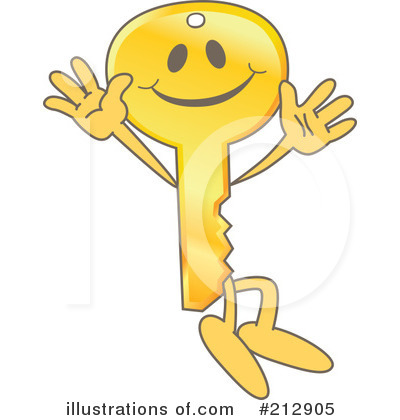 Royalty-Free (RF) Key Mascot Clipart Illustration by Mascot Junction - Stock Sample #212905