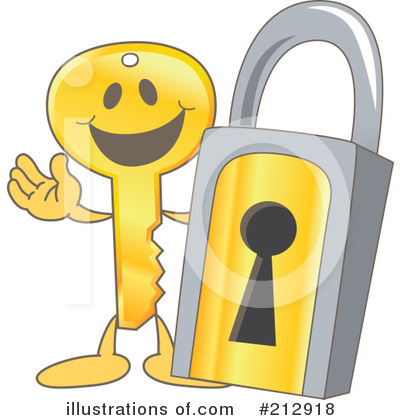 Royalty-Free (RF) Key Mascot Clipart Illustration by Mascot Junction - Stock Sample #212918