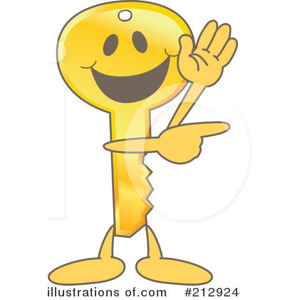 Royalty-Free (RF) Key Mascot Clipart Illustration by Mascot Junction - Stock Sample #212924