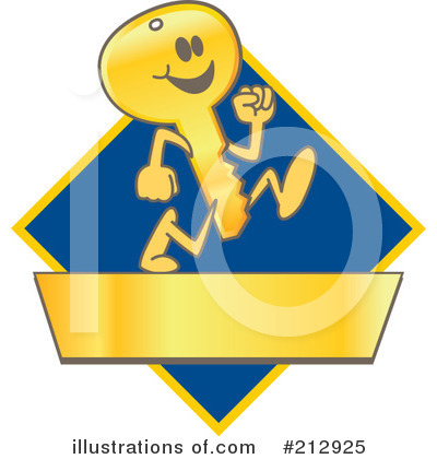 Royalty-Free (RF) Key Mascot Clipart Illustration by Mascot Junction - Stock Sample #212925