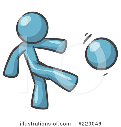 Royalty-Free (RF) Kicking Clipart Illustration by Leo Blanchette - Stock Sample #220046