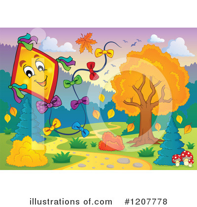Royalty-Free (RF) Kite Clipart Illustration by visekart - Stock Sample #1207778