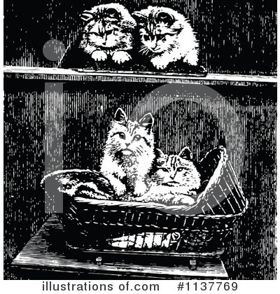 Royalty-Free (RF) Kitten Clipart Illustration by Prawny Vintage - Stock Sample #1137769
