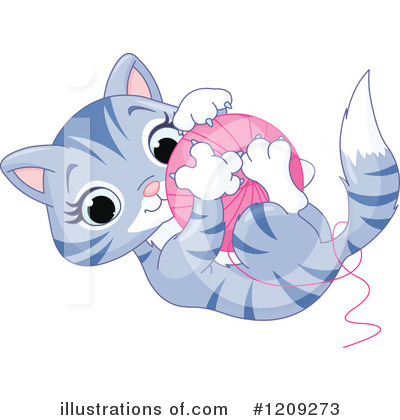 Royalty-Free (RF) Kitten Clipart Illustration by Pushkin - Stock Sample #1209273